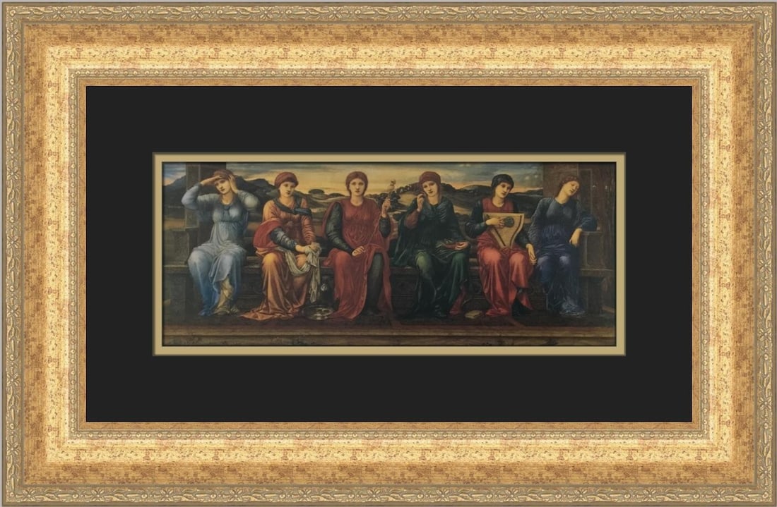 Edward Burne-Jones The Hours Custom Framed Print 15 x 21 Landscape Art: Edward Burne-Jones The Hours Custom Framed Print 15 x 21 Landscape Art This stunning custom framed print titled 'The Hours' by Edward Burne-Jones showcases the Aestheticism style, capturing a timeless
