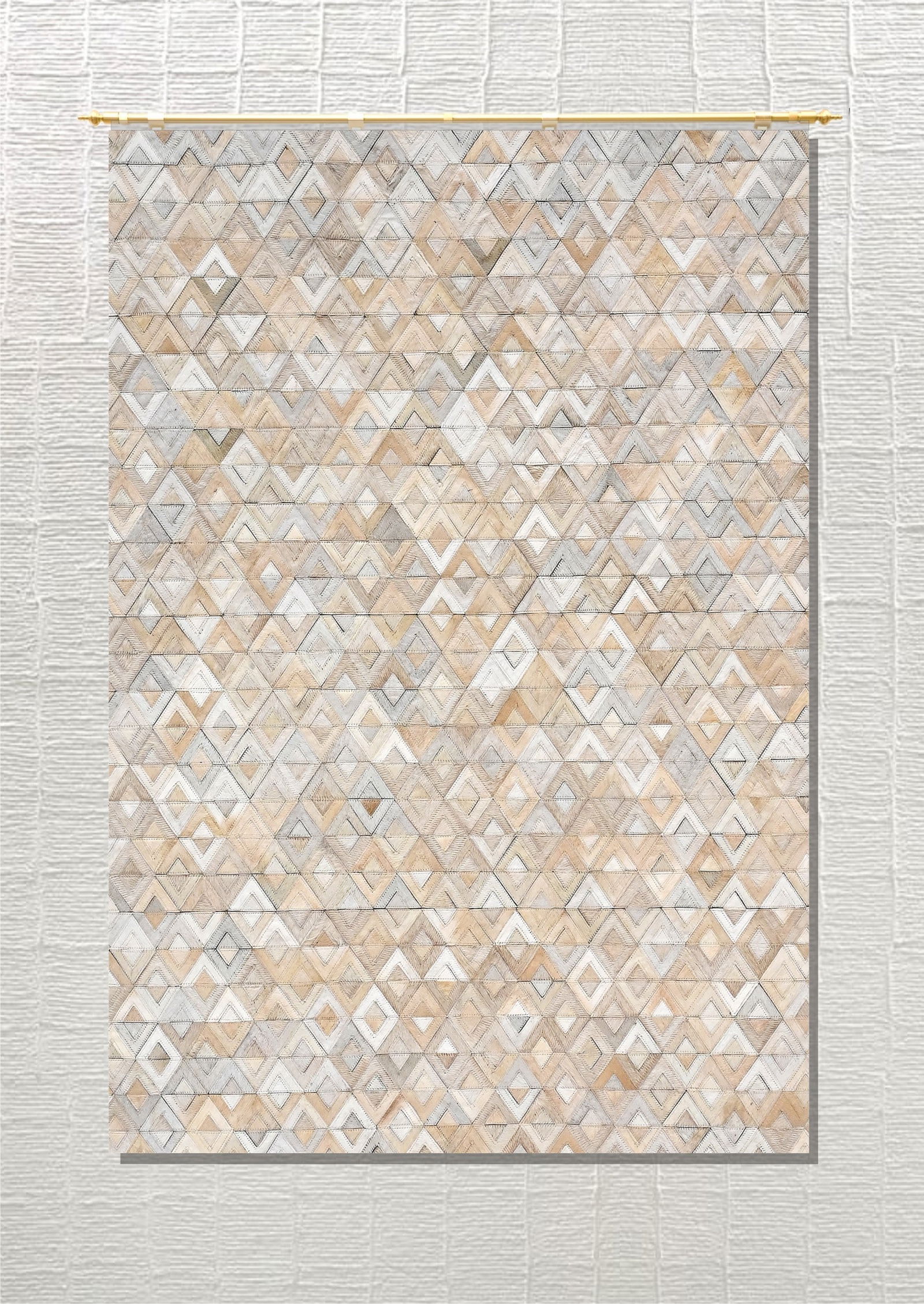 Handmade Honeycomb Patchwork Cowhide Leather Area Rug 3FT x 5FT: Handmade Honeycomb Patchwork Cowhide Leather Area Rug 3FT x 5FT Free continental US Shipping This handmade area rug showcases a sophisticated honeycomb patchwork design crafted from 100% genuine hair-