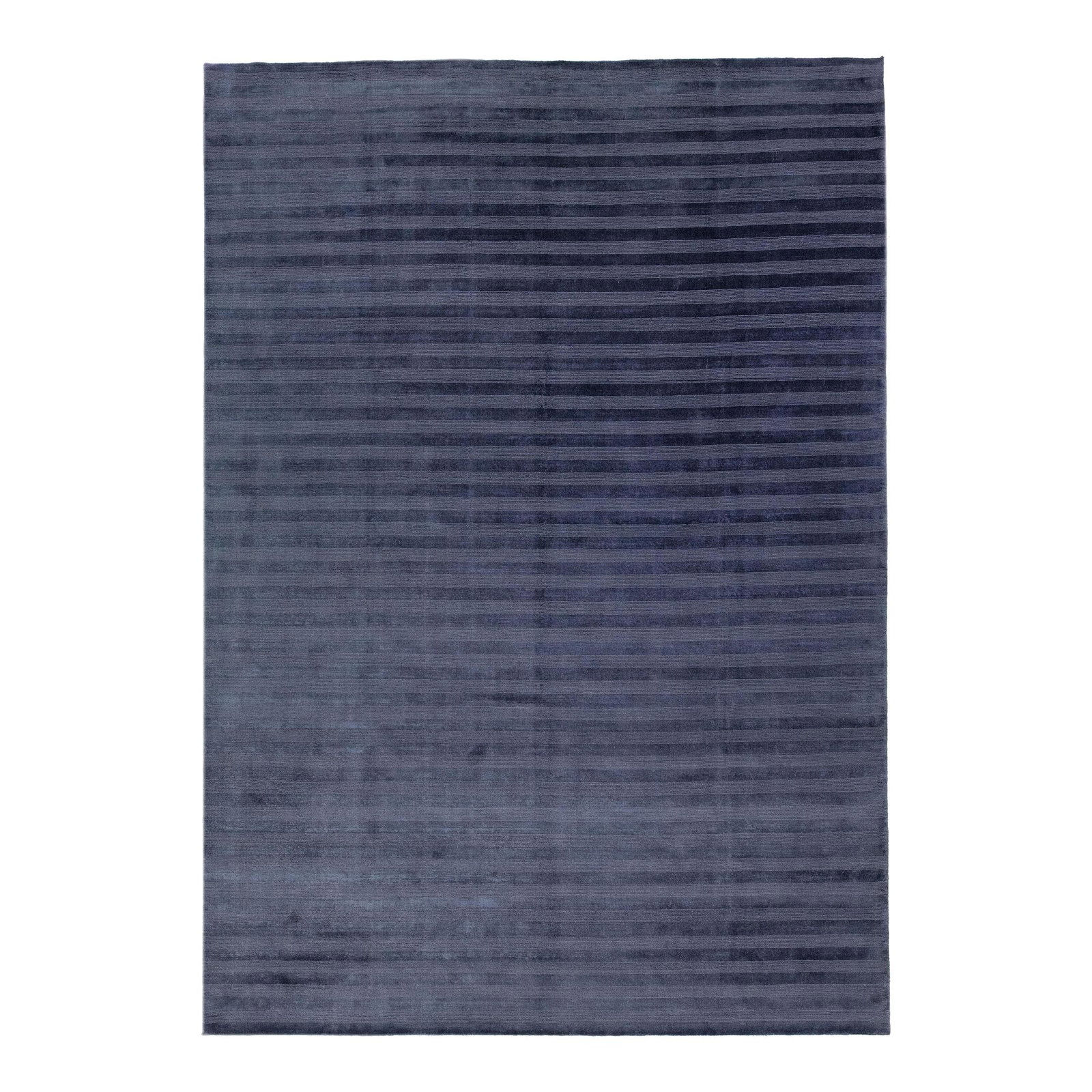 Contemporary Indian Handmade Navy Blue Wool Rug 10' x 14': Contemporary Indian Handmade Navy Blue Wool Rug 10' x 14' Elevate your space with this exquisite contemporary Indian wool rug, featuring a striking navy blue color-field adorned with an intricate all-