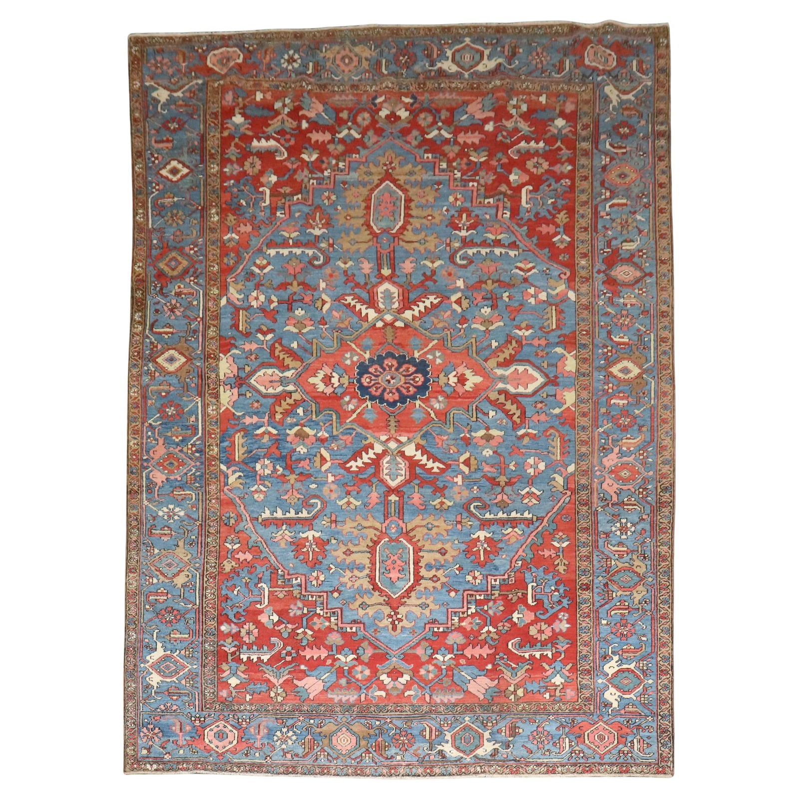 Zabihi Collection Antique Persian Heriz Rug 9'2" x 13' Wool Hand-Knotted Iran 1920s (1 of 12)