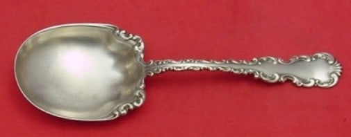 Whiting Louis XV Sterling Silver Berry Spoon 8.5 Inch Monogrammed (1 of 2)