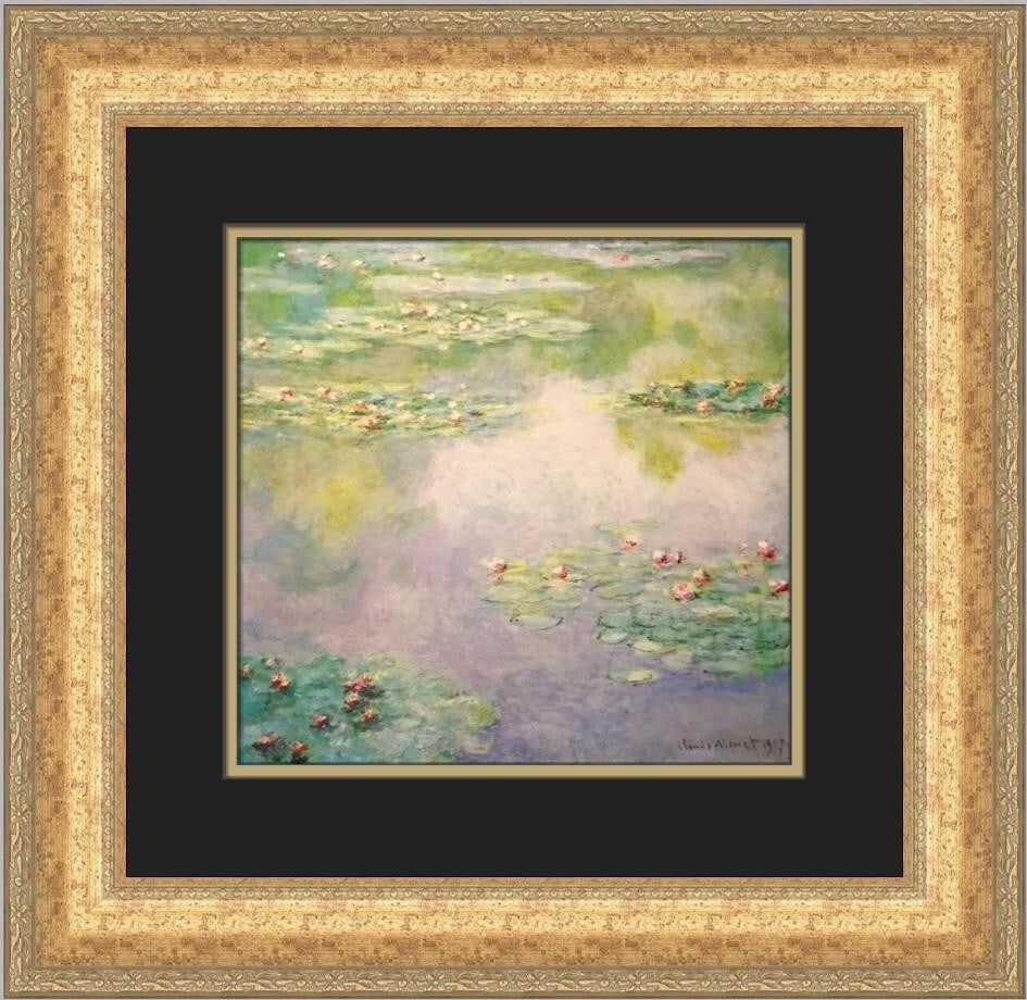 Claude Monet Water Lilies II Custom Framed 19 Inch Print: Claude Monet Water Lilies II Custom Framed 19 Inch Print This exquisite custom framed print features Claude Monet's iconic "Water Lilies II," capturing the beauty of Impressionism and Expressionism. C
