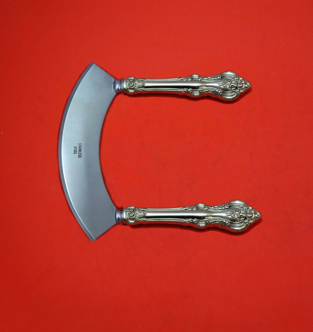 Towle El Grandee Sterling Silver Mezzaluna Knife Custom Made 6 1/4 Inch: Towle El Grandee Sterling Silver Mezzaluna Knife Custom Made 6 1/4 Inch Discover the exquisite El Grandee Mezzaluna Knife by Towle, crafted from high-quality sterling silver with hollow handles. This