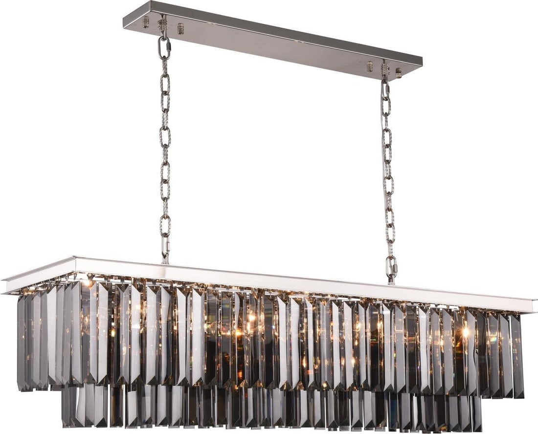 Elegant Lighting Sydney Pendant Light Polished Nickel Crystal: Elegant Lighting Sydney Pendant Light Polished Nickel Crystal Illuminate your space with the Sydney Pendant Light, a perfect blend of classic charm and modern style. This pendant light features a poli