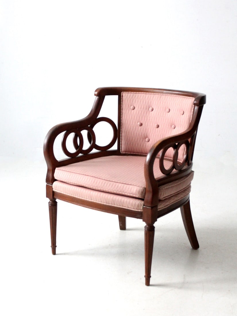 Early 20th Century Classical Revival Wood Framed Upholstered Armchair (1 of 18)