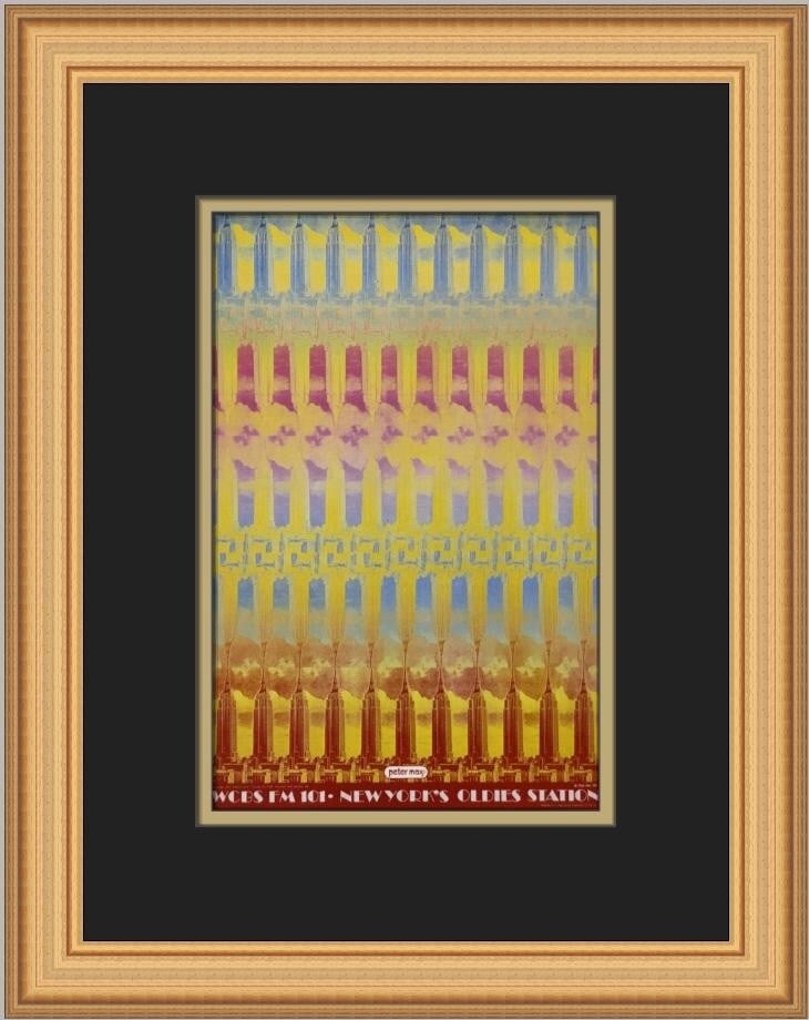 Peter Max WCBS FM Radio Pop Art Custom Framed Print 14 x 12: Peter Max WCBS FM Radio Pop Art Custom Framed Print 14 x 12 This captivating custom framed print by renowned artist Peter Max celebrates the iconic WCBS FM Radio. Measuring 14 in. by 12 in., this medi