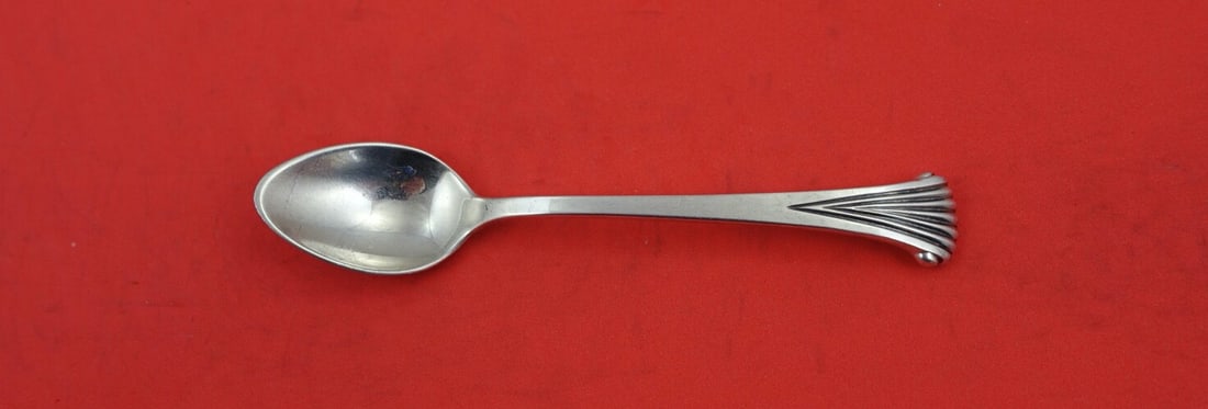 Tuttle Onslow Sterling Silver Demitasse Spoon HT II 4 1/4": Tuttle Onslow Sterling Silver Demitasse Spoon HT II 4 1/4" This exquisite demitasse spoon is part of the Onslow pattern by Tuttle. Crafted from high-quality sterling silver, it features a length of 4