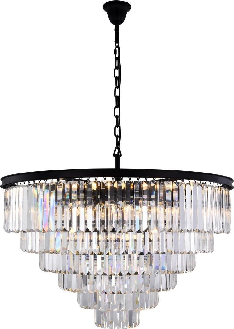Elegant Lighting Sydney Pendant Light Matte Black Royal-Cut Crystal (1 of 1)