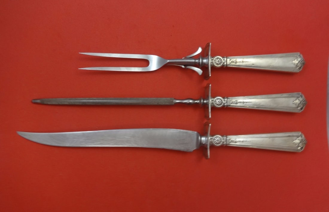 Durgin Victorian Sterling Silver 3pc Roast Carving Set (1 of 1)