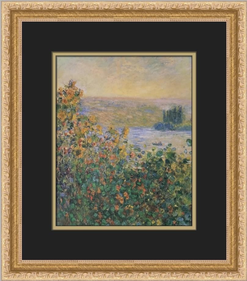 Claude Monet Flower Beds In Ventheuil Custom Framed Print 16 x 13: Claude Monet Flower Beds In Ventheuil Custom Framed Print 16 x 13 This stunning custom framed print features Claude Monet's renowned artwork "Flower Beds In Ventheuil", capturing the beauty of Impress