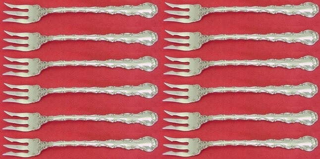 Gorham Strasbourg Sterling Silver Cocktail Forks Set of 12 5.5in (1 of 4)
