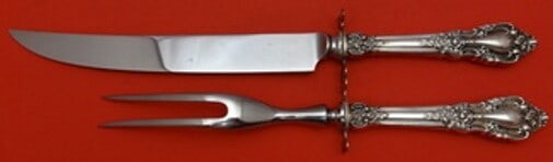 Lunt Eloquence Vintage Sterling Silver Carving Set 2-Piece 13 Knife 10.25 Fork (1 of 1)