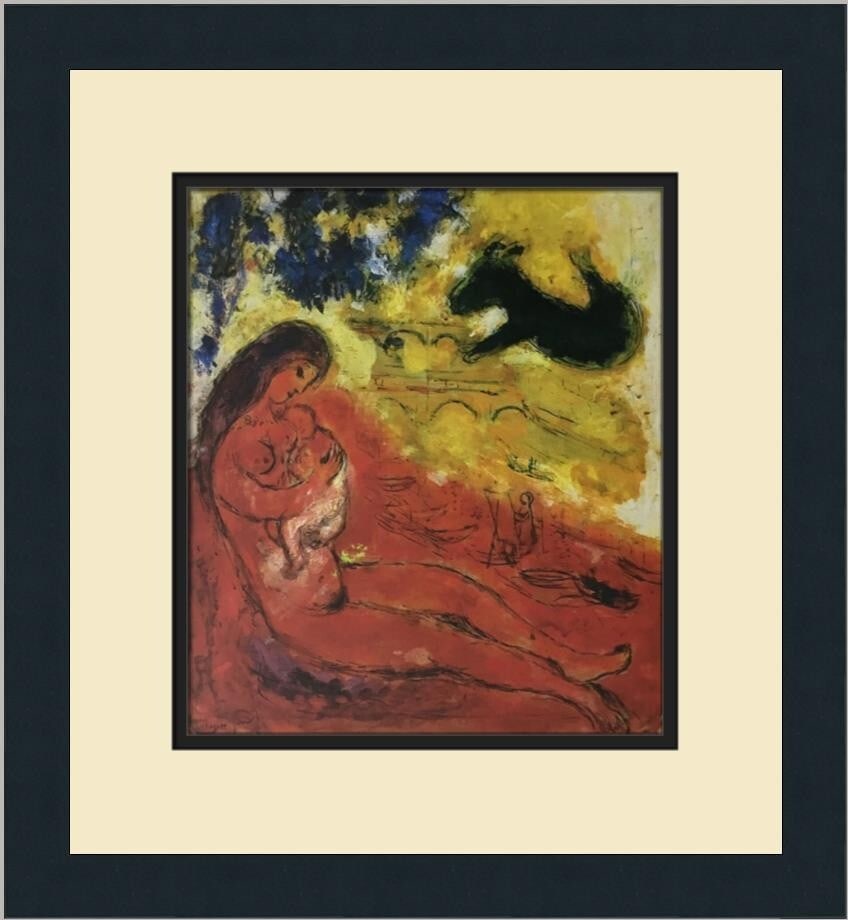 Marc Chagall The Banks of the Siene Custom Framed Art Print: Marc Chagall The Banks of the Siene Custom Framed Art Print Experience the beauty of Marc Chagall's artwork with this exquisite reproduction print titled "The Banks of the Siene". This custom framed p