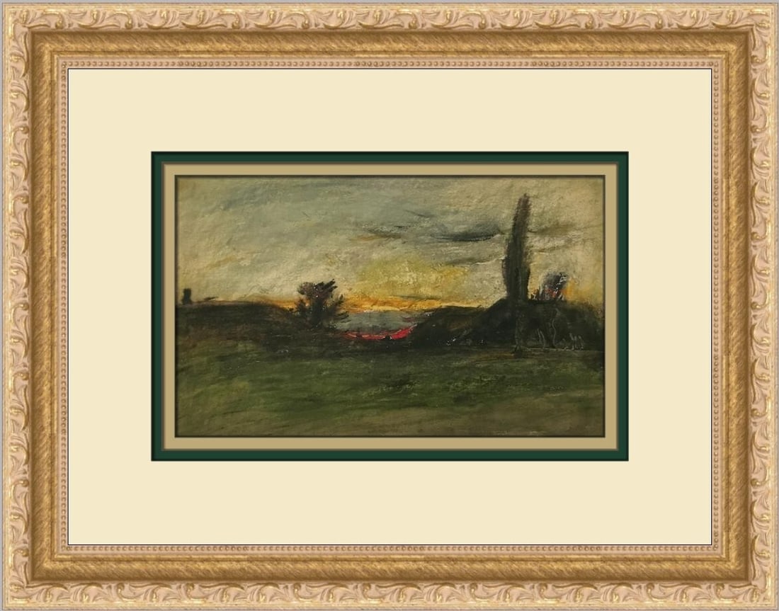 Frank Currier Setting Sun Custom Framed Print 11x14 Landscape Art: Frank Currier Setting Sun Custom Framed Print 11x14 Landscape Art This stunning custom framed print titled "Setting Sun" by artist Frank Currier captures the beauty of the landscape in a medium size.