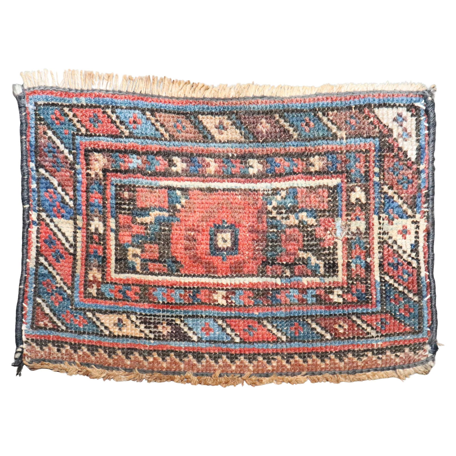 Miniature Wool Persian Afshar Floral Rug 9 x 12 Inch Early 20th Century (1 of 4)