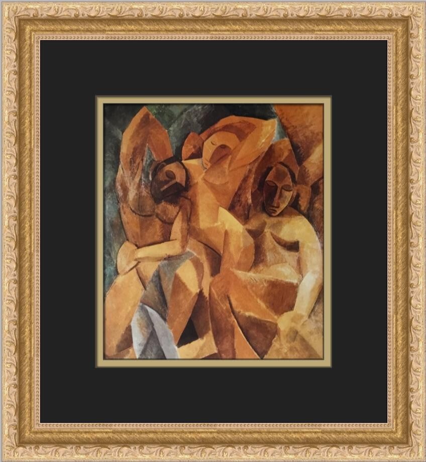Pablo Picasso Three Women Custom Framed Art Print 14 x 13: Pablo Picasso Three Women Custom Framed Art Print 14 x 13 This stunning custom framed print titled "Three Women" by Pablo Picasso showcases the artist's unique style, blending elements of Abstract Exp