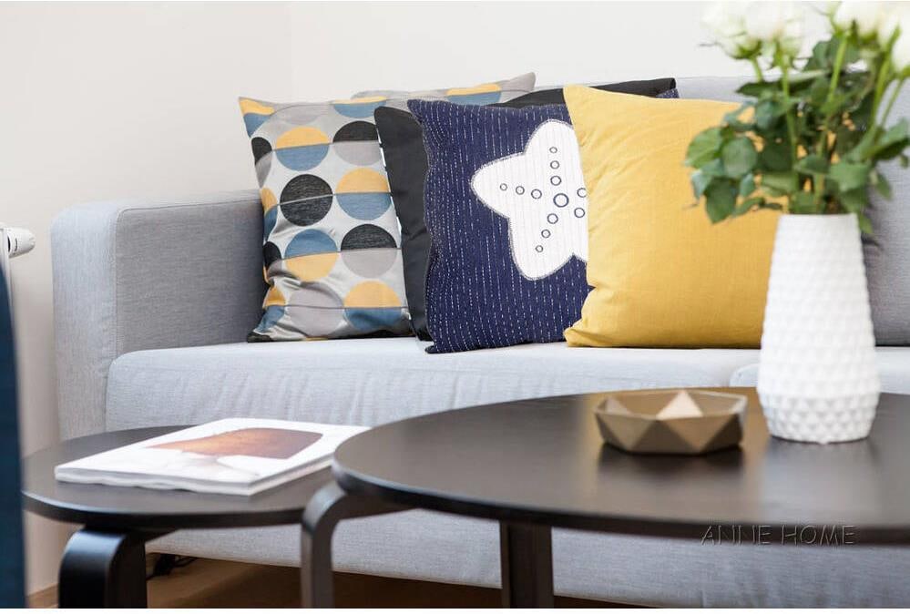 Blue Star Plush Pillow Set by Anne Home 16.5 x 16.5: Blue Star Plush Pillow Set by Anne Home 16.5 x 16.5 Add a touch of charm to your home with the Blue Star Plush Pillow Set by Anne Home. This delightful set features a playful star design in a soothing