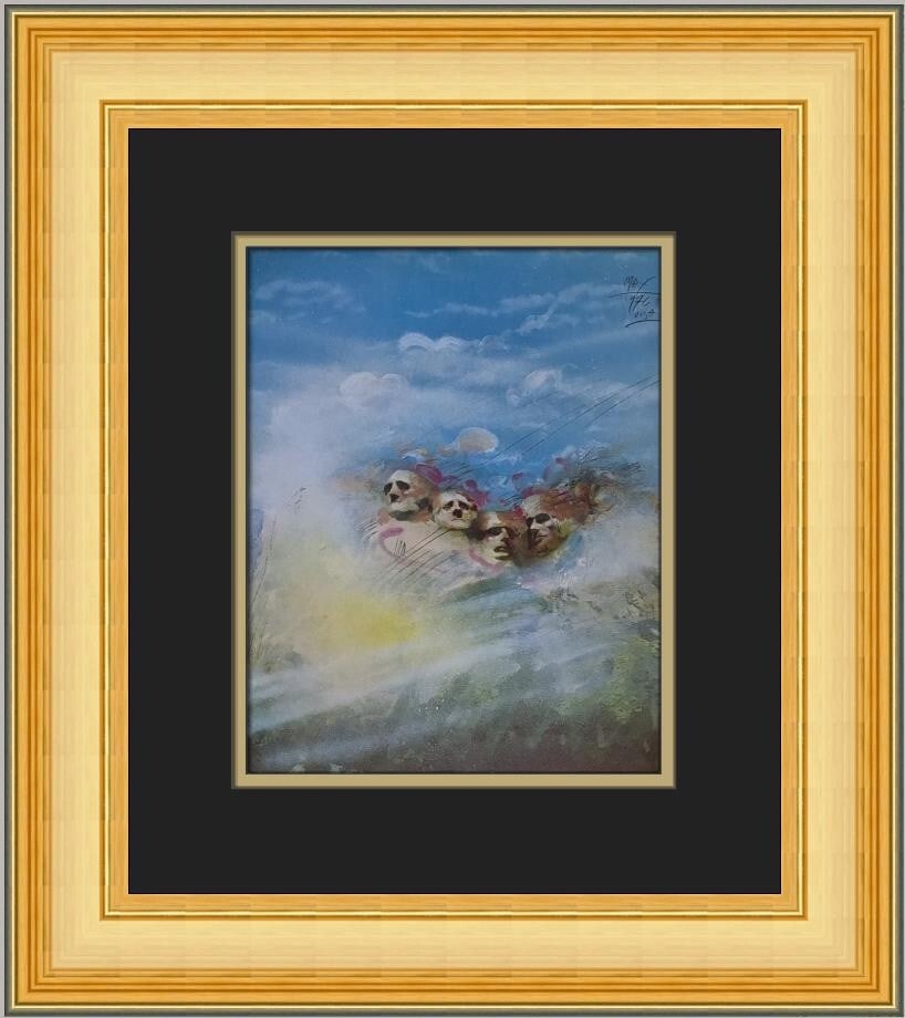 Peter Max Mount Rushmore Vision Custom Framed Pop Art Print 1976: Peter Max Mount Rushmore Vision Custom Framed Pop Art Print 1976 Celebrate the iconic imagery of Mount Rushmore with this custom framed print by renowned artist Peter Max. Created in 1976, this medium