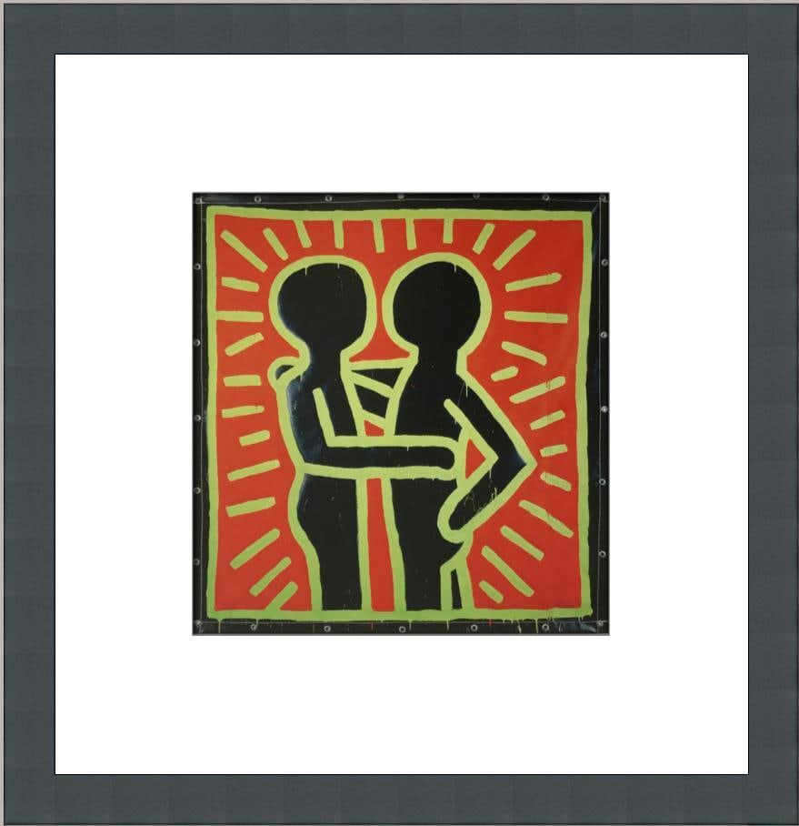 Keith Haring Untitled II Custom Framed Lithograph 12x12 Pop Art: Keith Haring Untitled II Custom Framed Lithograph 12x12 Pop Art This custom framed print by Keith Haring features his artwork titled "Untitled" from the 1990s. The piece is a striking example of Pop A