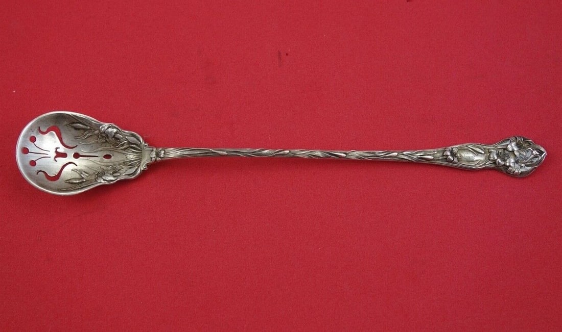 Watson Sterling Silver Serving Spoon 6 3/4" Lily Pattern Monogrammed (1 of 2)