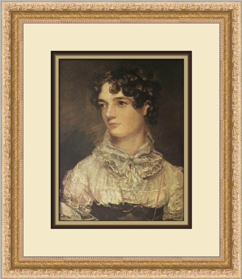 John Constable Maria Bicknell Custom Framed Print in Gold Ornate Frame: John Constable Maria Bicknell Custom Framed Print in Gold Ornate Frame This exquisite print titled 'Maria Bicknell' is a stunning representation of John Constable's impressionistic style. Originally p