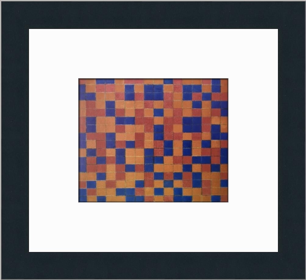 Piet Mondrian Composition With Grid No.8 Custom Framed Print 12x11: Piet Mondrian Composition With Grid No.8 Custom Framed Print 12x11 Elevate your space with this stunning custom framed print titled "Composition With Grid No.8" by renowned artist Piet Mondrian. This
