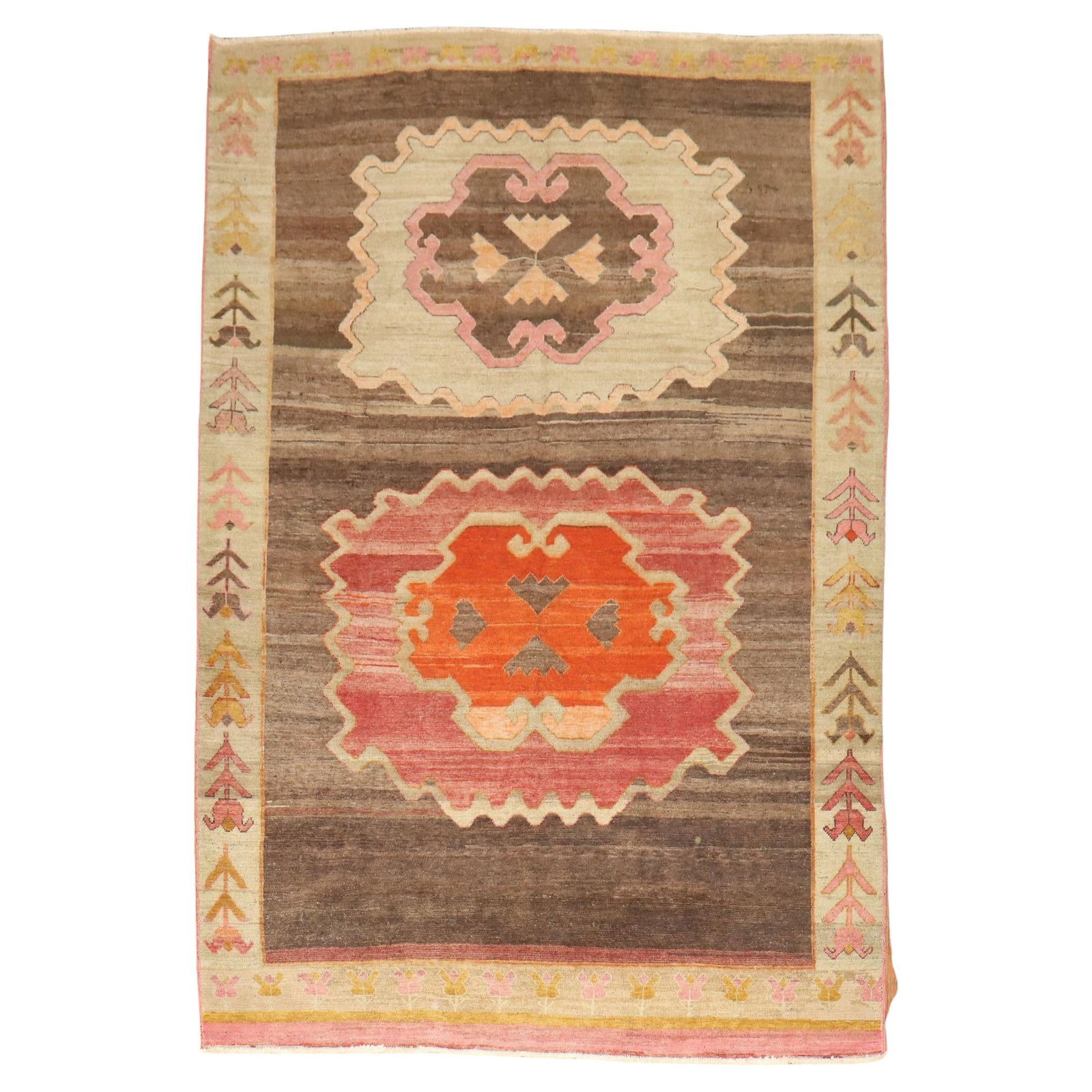 Mid 20th Century Zabihi Collection Turkish Kars Hand-Knotted Wool Rug (1 of 9)