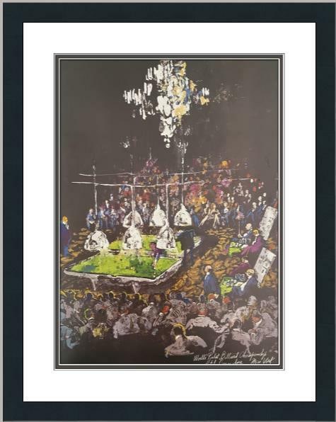 LeRoy Neiman Worlds Pocket Billiard Championship Custom Framed Print 18x14: LeRoy Neiman Worlds Pocket Billiard Championship Custom Framed Print 18x14 This striking custom framed print by renowned artist LeRoy Neiman captures the excitement of the 'Worlds Pocket Billiard Cham