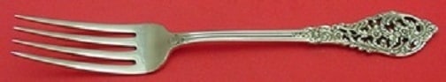 Reed & Barton Florentine Lace Sterling Silver Fork 7 1/4in: Reed & Barton Florentine Lace Sterling Silver Fork 7 1/4in This exquisite regular fork features the elegant Florentine Lace pattern by Reed & Barton, crafted from high-quality sterling silver. Measuri