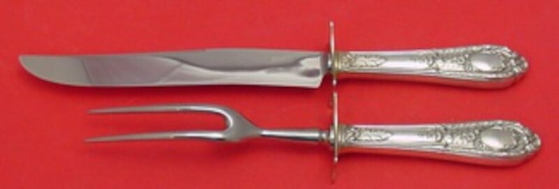 International Sterling Silver Fontaine Roast Carving Set 2-pc Knife 13 Fork 11 (1 of 2)