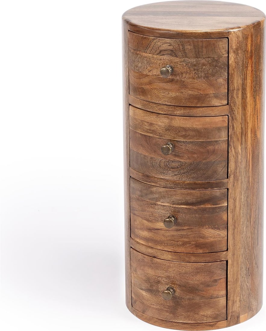 Butler Mango Wood End Table with Hidden Storage Natural Finish: Butler Mango Wood End Table with Hidden Storage Natural Finish This elegant Butler's Mango Wood End Table combines functionality and style, featuring a hidden storage compartment to keep your essentia
