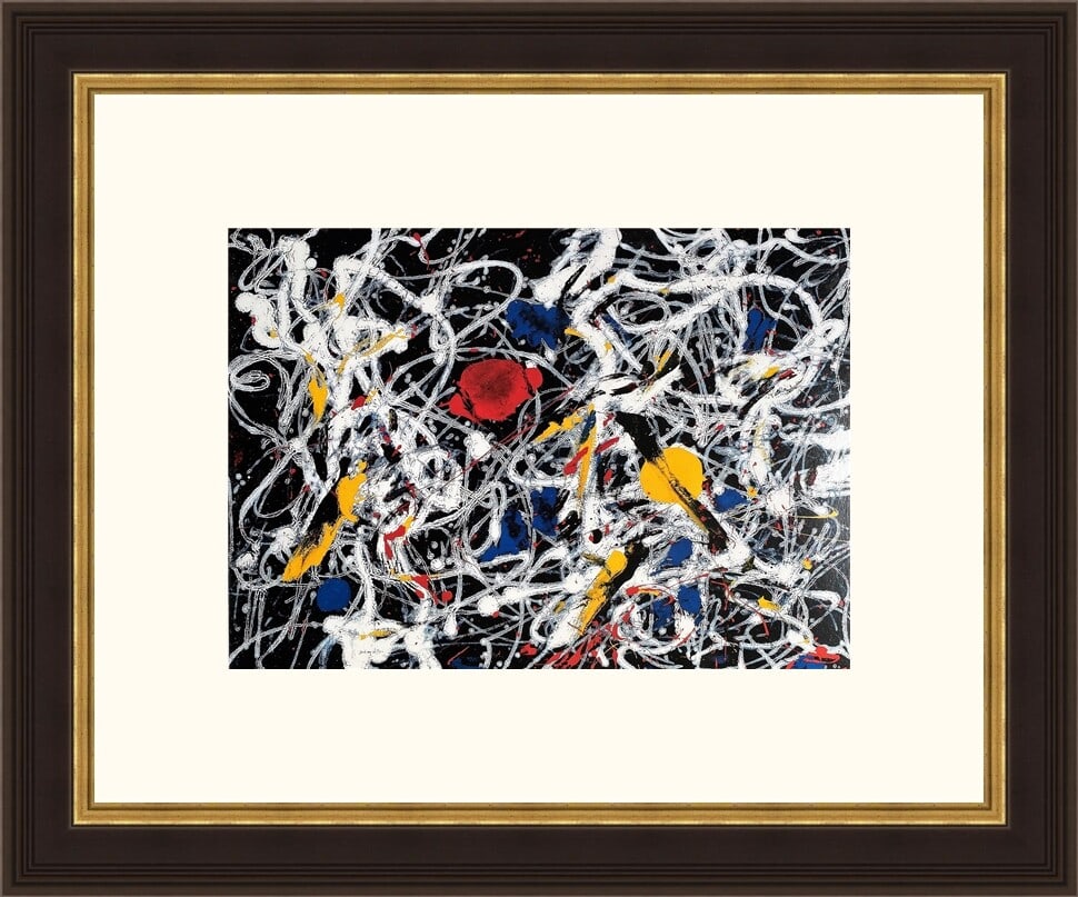 Jackson Pollock Number 15 Custom Framed Abstract Lithograph 22x18 (1 of 2)