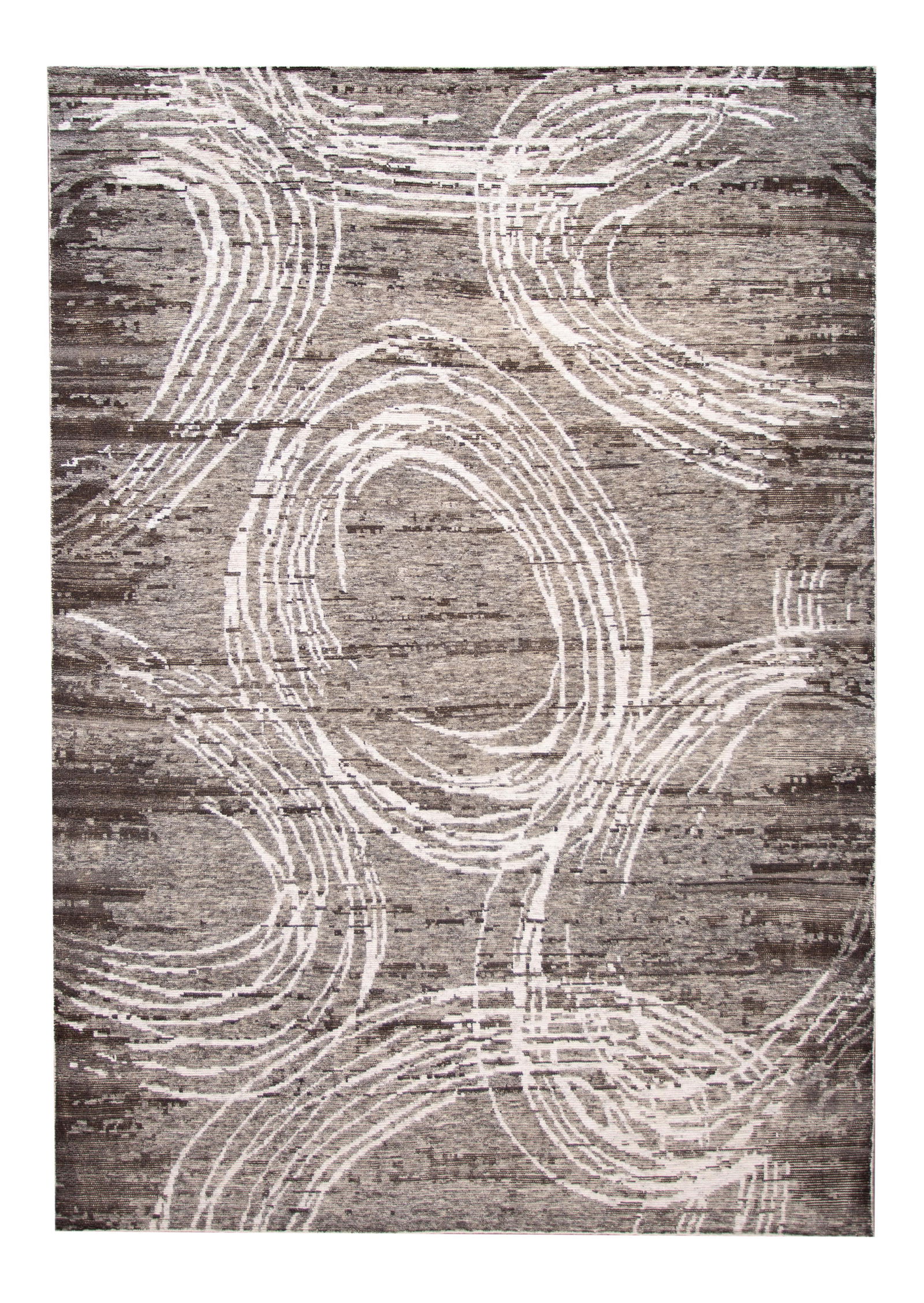 Contemporary 2019 Hand-Knotted Wool Soumak Rug 9'9" x 14'0" Gray: Contemporary 2019 Hand-Knotted Wool Soumak Rug 9'9" x 14'0" Gray This stunning hand-knotted wool rug features a modern Soumak style with a distressed finish, showcasing a gray field adorned with white