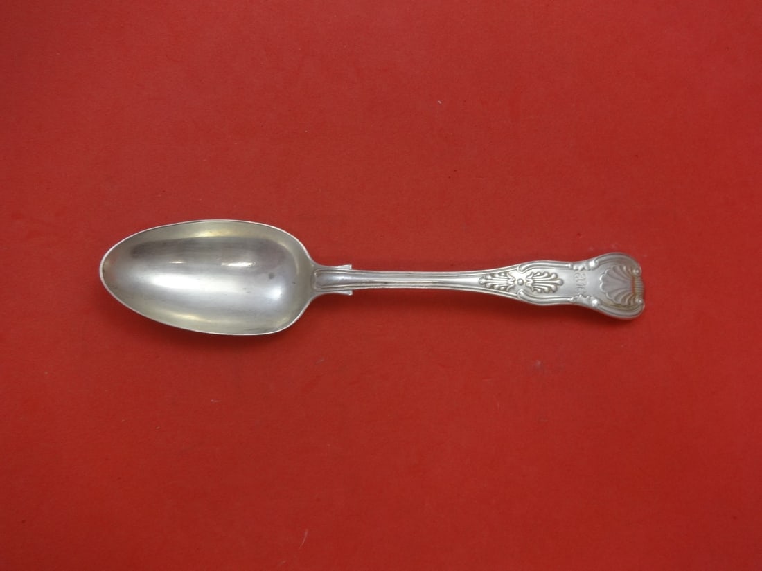 Kings English Sterling Silver Serving Spoon 8.5 inches SH DC Marking: Kings English Sterling Silver Serving Spoon 8.5 inches SH DC Marking This elegant serving spoon is crafted from high-quality sterling silver and features the Kings English pattern. Measuring 8 1/2 inc
