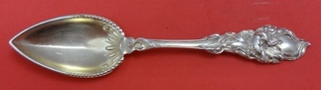 Gold Washed Sterling Grapefruit Spoon Tulip Pattern by Fessenden 5 5/8 Inch: Gold Washed Sterling Grapefruit Spoon Tulip Pattern by Fessenden 5 5/8 Inch This is an original Fessenden grapefruit spoon in the Tulip pattern, crafted from sterling silver with a gold washed finish.