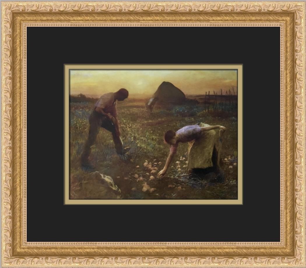 Sir George Clausen The Allotment Garden Custom Framed Art Print: Sir George Clausen The Allotment Garden Custom Framed Art Print This exquisite custom framed print titled "The Allotment Garden" by Sir George Clausen showcases a beautiful expressionism and impressio