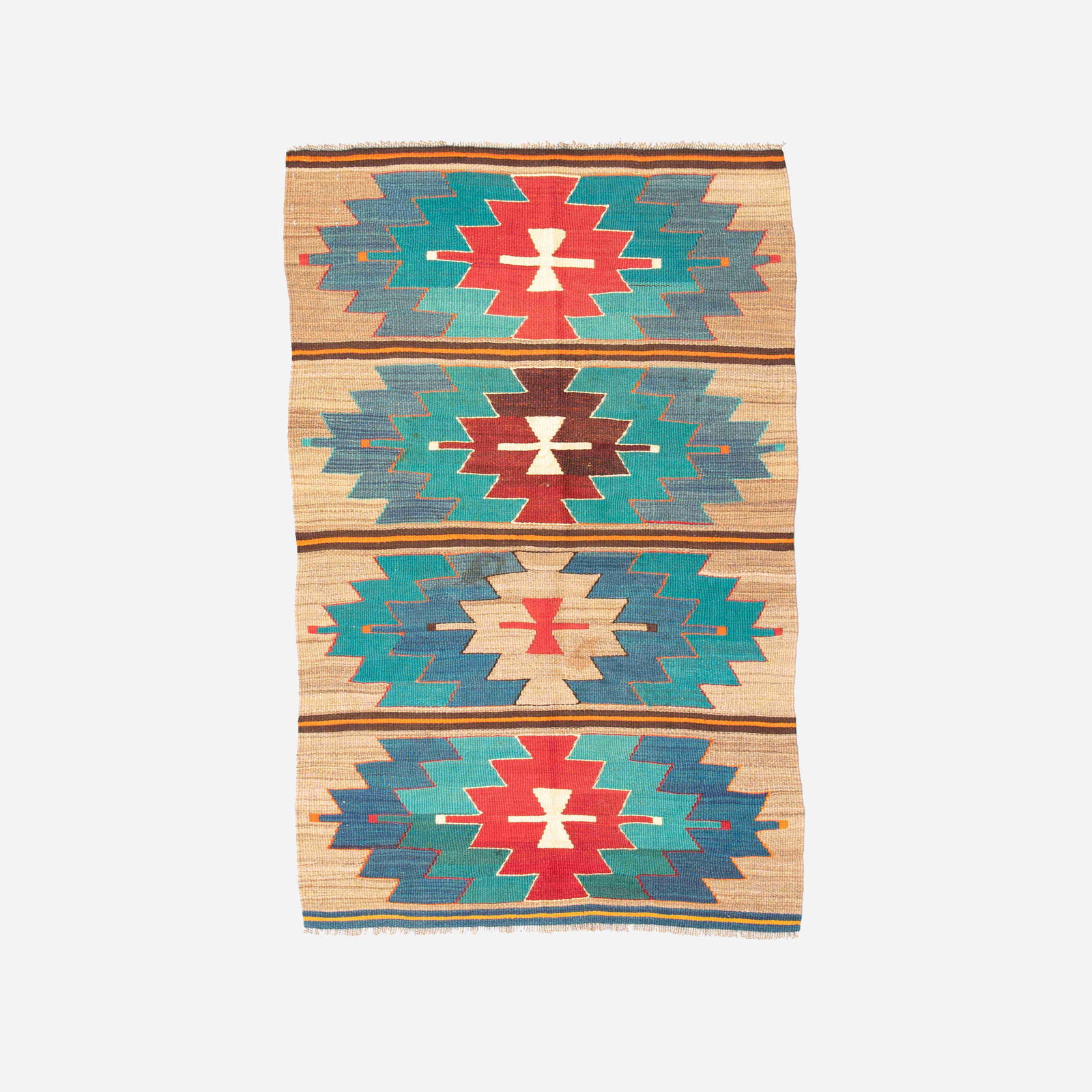 Authentic Handmade Anadol Kilim Rug 35.4 x 61.4 Wool on Wool: Authentic Handmade Anadol Kilim Rug 35.4 x 61.4 Wool on Wool This authentic handmade Anadol kilim is crafted from high-quality wool on wool, showcasing traditional techniques and artistry. With dimens