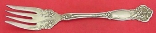 Wallace Carnation Sterling Silver Salad Fork 6 Inch Heirloom: Wallace Carnation Sterling Silver Salad Fork 6 Inch Heirloom This exquisite salad fork is part of the Carnation pattern by Wallace, crafted from high-quality sterling silver. Measuring 6 inches in len