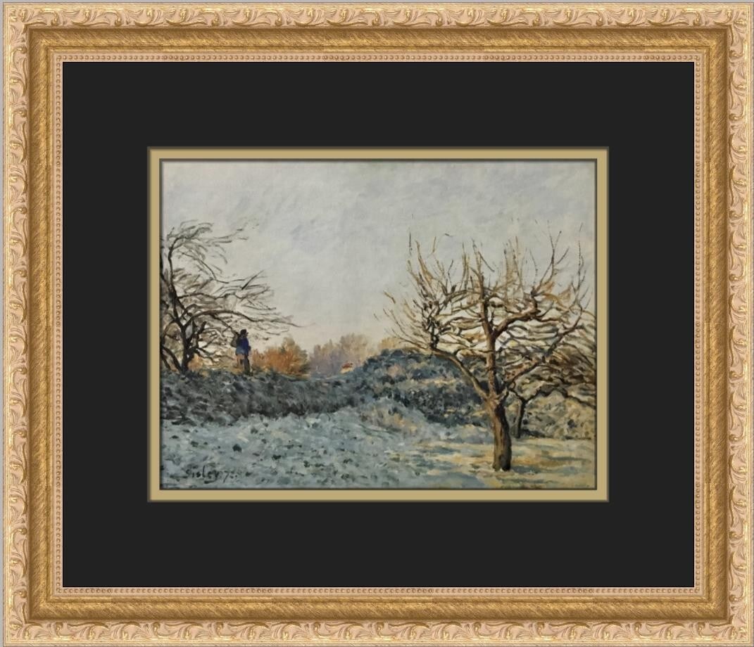 Alfred Sisley The Frost Custom Framed Print Impressionism 1998: Alfred Sisley The Frost Custom Framed Print Impressionism 1998 This stunning custom framed print by Alfred Sisley titled "The Frost" showcases the artist's signature Impressionist style. It features a