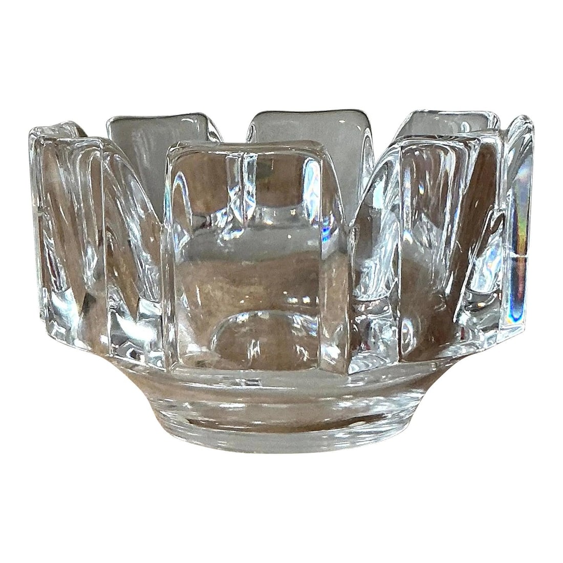 Corona Scandinavian Crystal Art Glass Bowl by Orrefors Designed by Lars Hellsten (1 of 6)