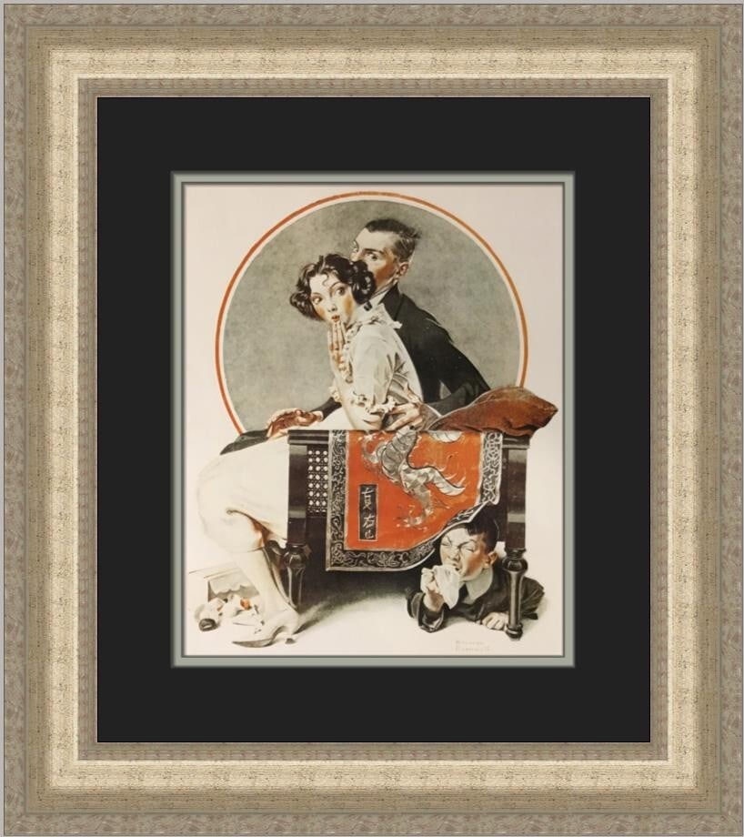 Norman Rockwell The Sneezing Spy Custom Framed Art Print 20 x 18: Norman Rockwell The Sneezing Spy Custom Framed Art Print 20 x 18 This stunning custom framed print features Norman Rockwell's iconic artwork, "The Sneezing Spy." Measuring 20 in x 18 in, this medium-s