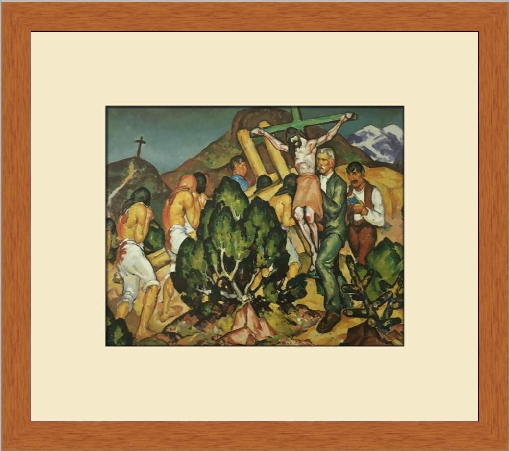 William Penhallow Handerson Penitente Procession Custom Framed Art Print: William Penhallow Handerson Penitente Procession Custom Framed Art Print This exquisite custom framed print titled 'Penitente Procession' by artist William Penhallow Handerson showcases a captivating