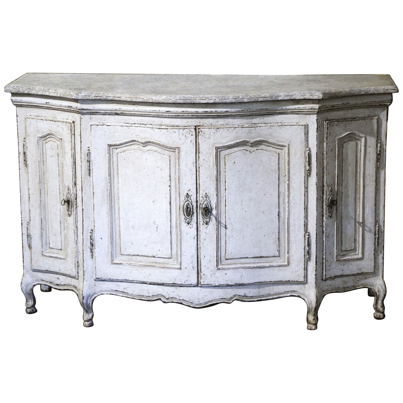 18th Century Louis XV Painted Buffet de Chasse with Faux Marble Top (1 of 15)