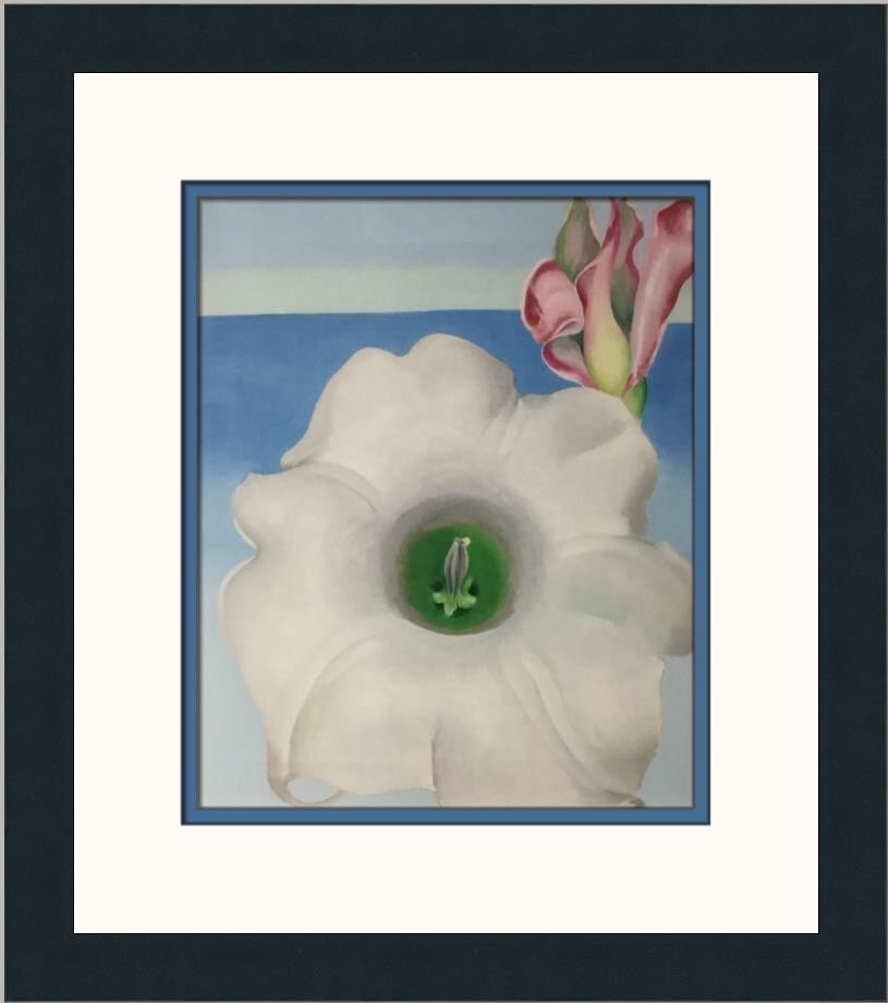 Georgia O'Keeffe Bella Donna Pink Torch Ginger Bud Framed Print 1995: Georgia O'Keeffe Bella Donna Pink Torch Ginger Bud Framed Print 1995 This captivating print titled 'Bella Donna with Pink Torch Ginger Bud' by renowned artist Georgia O'Keeffe showcases her signature