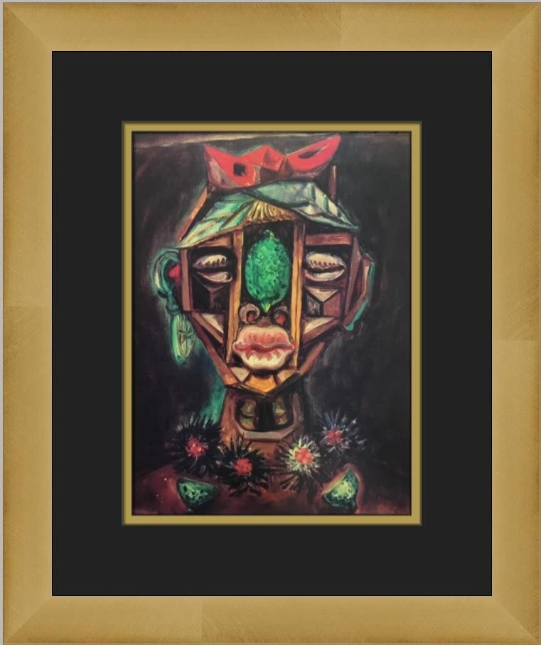 Andre Masson Woman from Martinique Custom Framed Surrealist Print 15x13: Andre Masson Woman from Martinique Custom Framed Surrealist Print 15x13 This stunning custom framed print titled "Woman from Martinique" by Andre Masson showcases a captivating surrealistic style. Mea