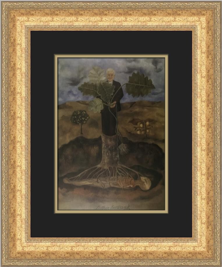 Frida Kahlo Portrait of Luther Brubank Custom Framed Art Print: Frida Kahlo Portrait of Luther Brubank Custom Framed Art Print Enhance your art collection with this stunning custom framed print titled "Portrait of Luther Brubank" by renowned artist Frida Kahlo. Th
