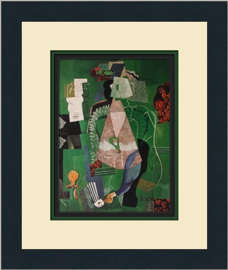 Pablo Picasso Portrait of a Young Girl Custom Framed Print 12 x 14: Pablo Picasso Portrait of a Young Girl Custom Framed Print 12 x 14 This stunning custom framed print features Pablo Picasso's "Portrait of a Young Girl," created in 1993. The artwork is presented in a