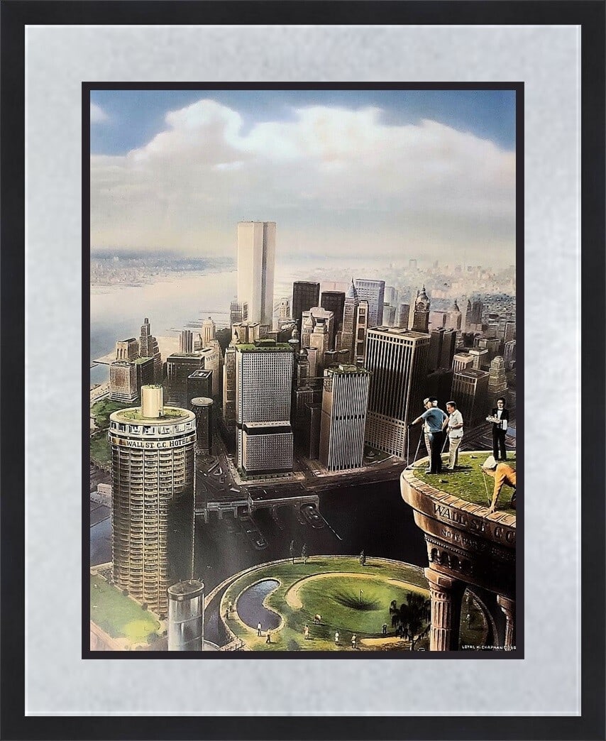 No. 17 Wall Street Golf Print 1978 Custom Framed Modern Art: No. 17 Wall Street Golf Print 1978 Custom Framed Modern Art This stunning custom framed print titled "No. 17 Wall Street G. & Cricket C. 85 Yards" captures the essence of golf with a modernist touch.