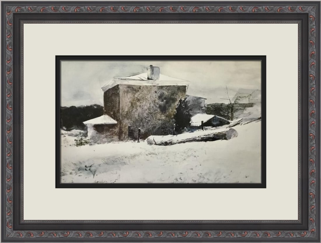 Andrew Wyeth Firewood Custom Framed Print 1976 Landscape Art: Andrew Wyeth Firewood Custom Framed Print 1976 Landscape Art This stunning custom framed print titled 'Firewood' by renowned artist Andrew Wyeth captures the essence of expressionism and impressionism