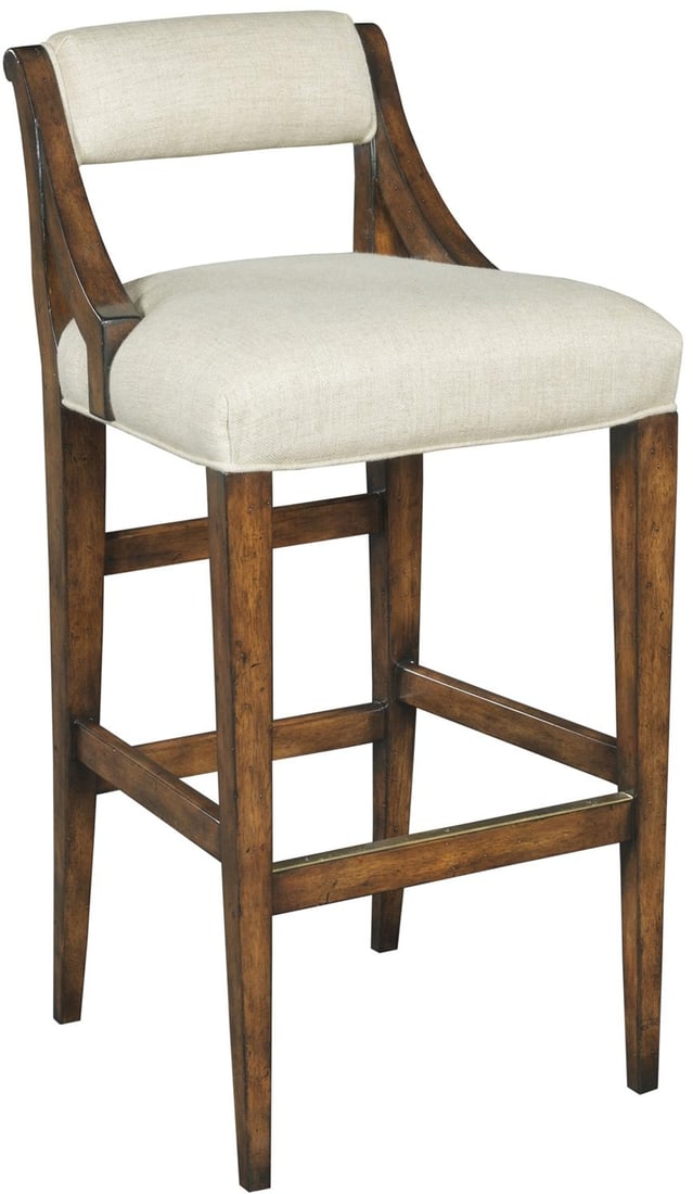 Georgian Style Beige Upholstered Bar Stool by Woodbridge (1 of 1)